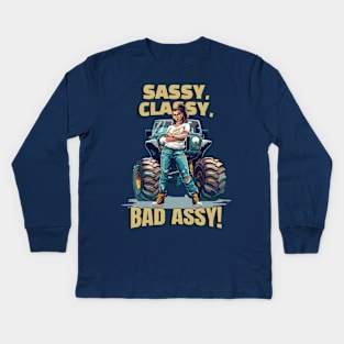 Sassy, Classy, Bad assy! Kids Long Sleeve T-Shirt